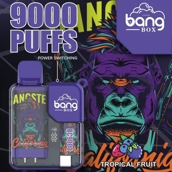 Bang Box 9000 Puffs 0% 2% 3% 5% Нікотиновий акумуляторний світлодіодний дисплей Pover Одноразовий вейп оптом - RiftVape - 3