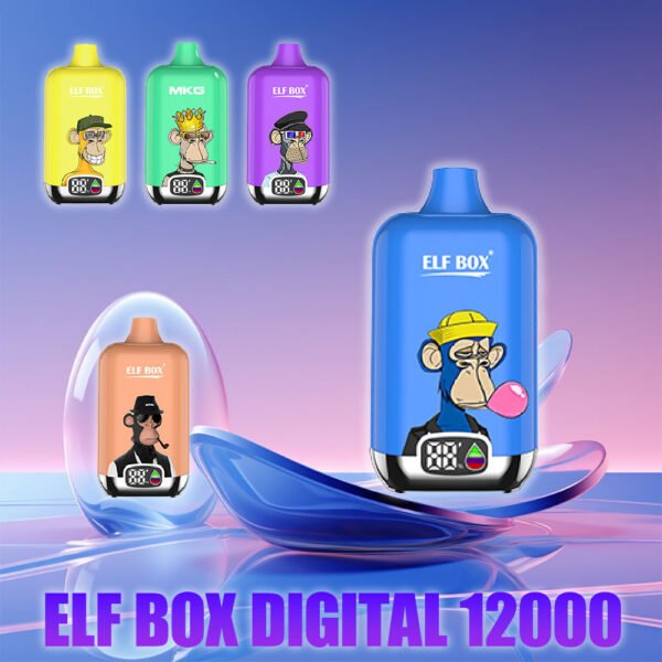 ELF box digital 12000 puffs 0% 2% 3% 5% Nicotine LED display Disposable Vape Wholesale - RiftVape - 1