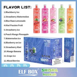 ELF BOX LS15000 Puff Shisha Hookah 0% 2% 5% Nicotine Rechargeable Disposable Vape Wholesale - RiftVape - 16