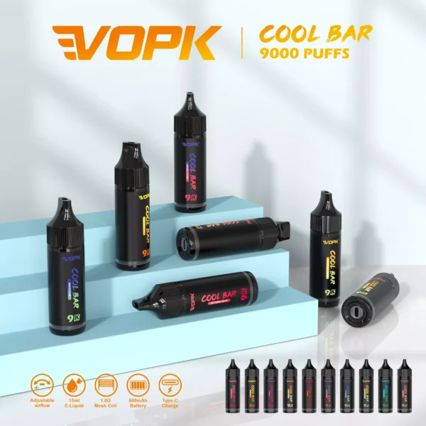 VOPK COOL BAR-9000 PUFFS 0% 2% 3% 5% Nicotine Disposable Vape Wholesale - RiftVape - 1