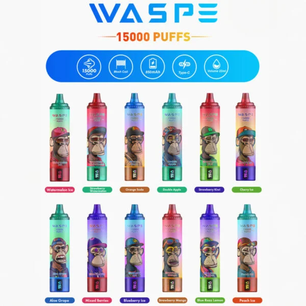 WASPE 15000 PUFFS 0% 2% 3% 5% Nikotin Tek Kullanımlık Vape Toptan Satış - RiftVape - 2