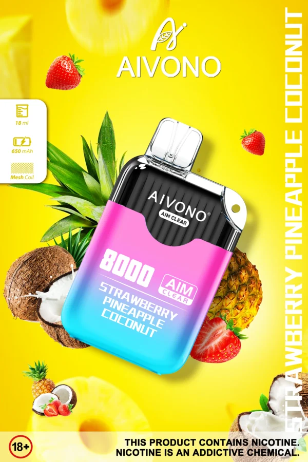 AIVONO AIM CLEAR 8000 Puffs 0% 2% 5% Low Nicotine Rechargeable Disposable Vapes Pen Bulk Buy Wholesale - RiftVape - 2