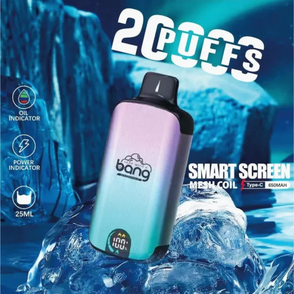 Bang Vape 20000 Puffs Dual Mesh 0% 2% 3% 5% Світлодіодний дисплей з низьким вмістом нікотину Перезаряджуваний оптом Купити одноразову ручку для вейпа оптом - RiftVape - 1