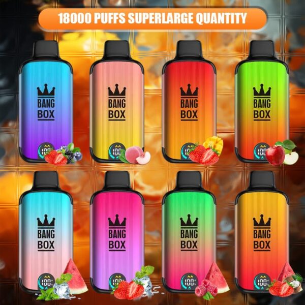 Bang Box 18000 Puffs LED Display Screen 0% 2% 3% 5% Low Nicotine Bulk Buy Rechargeable Disposable Vape Pen Wholesale - RiftVape - 1