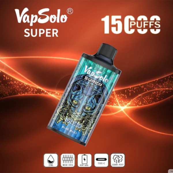 Vapsolo Super 15000 Puffs 2% 5% Low Nikotine Bulk Kupite pero za enkratno uporabo za ponovno polnjenje na debelo - RiftVape - 3