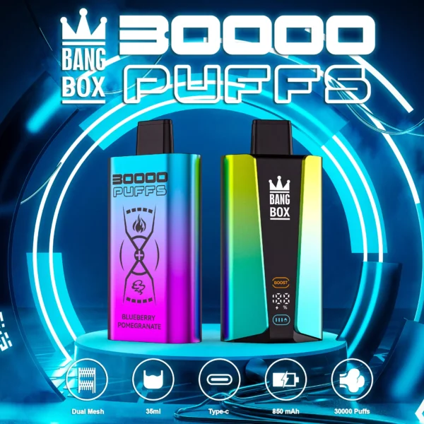 Bang Box 30000 Puffs Dual Mesh 0% 2% 3% 5% Low Nicotine Rechargeable Disposable Vapes Pen Bulk Buy Wholesale - RiftVape - 1