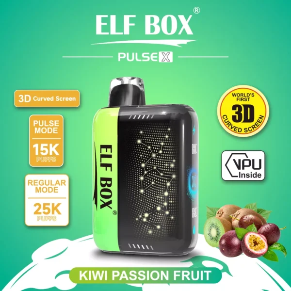 Elf Box Pulse X 25000 Puffs Dual Mesh 0% 2% 3% 5% Low Nicotine 3D Curved LED Screen Rechargeable Disposable Vapes Pen Bulk Buy Wholesale - RiftVape - 3