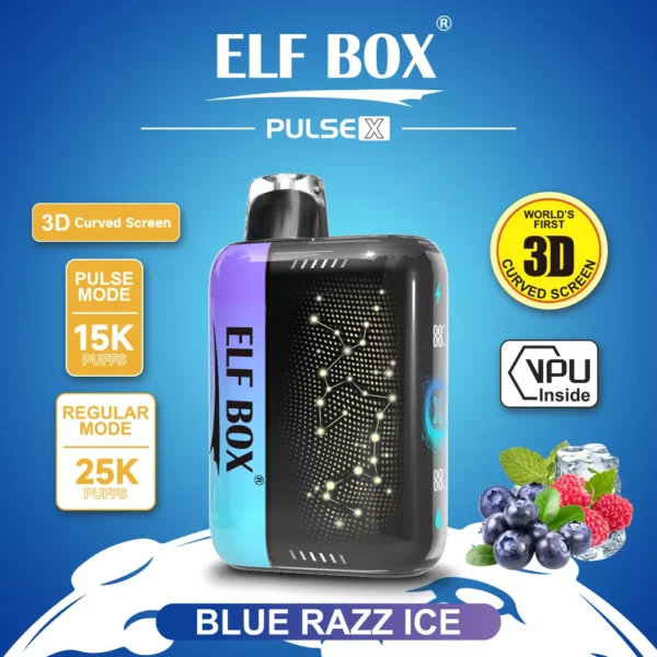 Elf Box Pulse X 25000 Puffs Dual Mesh 0% 2% 3% 5% Low Nicotine 3D Curved LED Screen Rechargeable Disposable Vapes Pen Bulk Buy Wholesale - RiftVape - 10