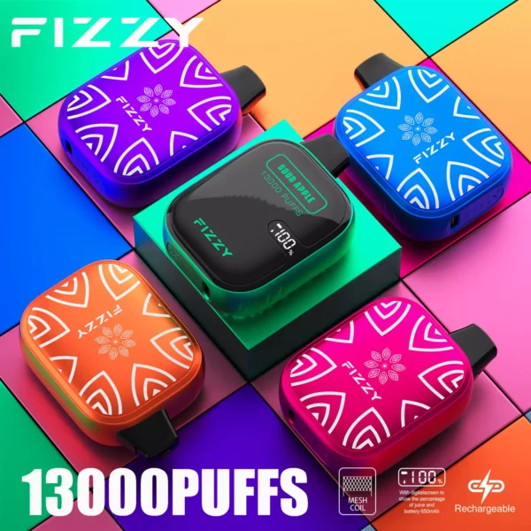 Fizzy Boom 13000 Puffs 2% 5% Перезаряджувана одноразова ручка для вейпів з низьким вмістом нікотину Купуйте оптом - RiftVape - 1