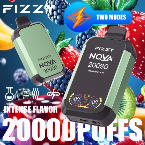 Fizzy Nova 20000 Puffs Dual Mesh 2% 5% Low Nicotine Rechargeable Disposable Vapes Pen Bulk Buy Wholesale - RiftVape - 5