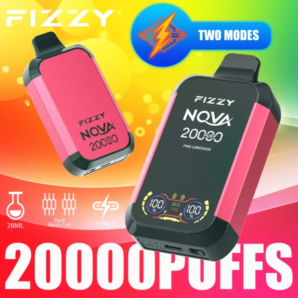 Fizzy Nova 20000 Puffs Dual Mesh 2% 5% Low Nicotine Rechargeable Disposable Vapes Pen Bulk Buy Wholesale - RiftVape - 6