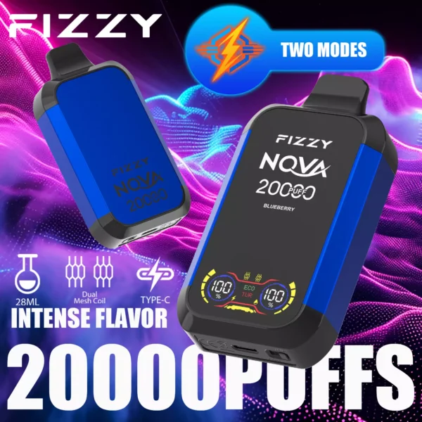 Fizzy Nova 20000 Puffs Dual Mesh 2% 5% Low Nicotine Rechargeable Disposable Vapes Pen Bulk Buy Wholesale - RiftVape - 7