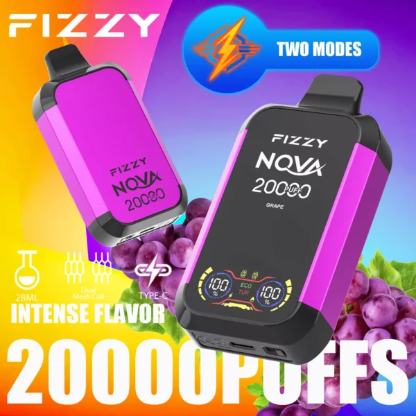 Fizzy Nova 20000 Puffs Dual Mesh 2% 5% Low Nicotine Rechargeable Disposable Vapes Pen Bulk Buy Wholesale - RiftVape - 2