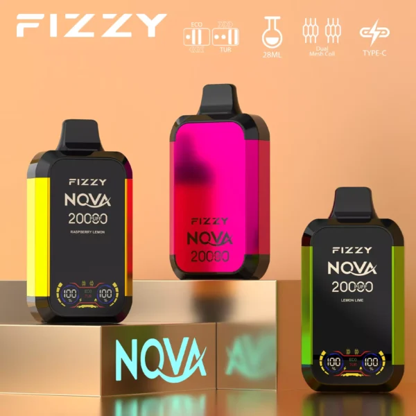 Fizzy Nova 20000 Puffs Dual Mesh 2% 5% Low Nicotine Rechargeable Disposable Vapes Pen Bulk Buy Wholesale - RiftVape - 1