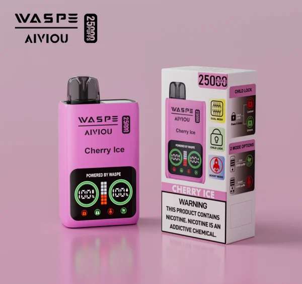 WASPE 25000 PUFFS Dual Mesh Box 0% 2% 5% Low Nicotine LED Display Rechargeable Disposable Vapes Pen Bulk Buy Wholesale - RiftVape - 5