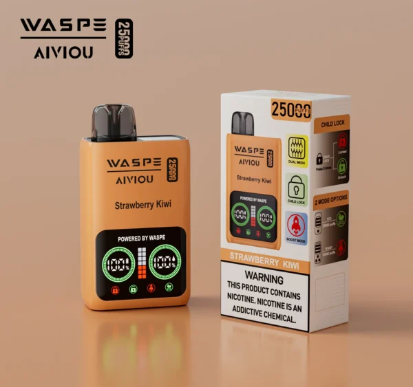 WASPE 25000 PUFFS Dual Mesh Box 0% 2% 5% Low Nicotine LED Display Rechargeable Disposable Vapes Pen Bulk Buy Wholesale - RiftVape - 8