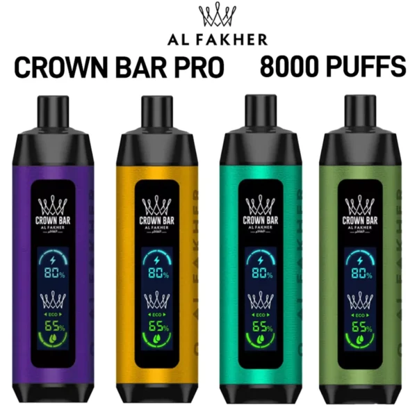 Al Fakher Crown Bar Big Cloud 8000 Pro Dual Mode Full Screen Low Nicotine Rechargeable Disposable Vapes Pen Bulk Buy Wholesale - European Warehouse Stock - RiftVape - 13