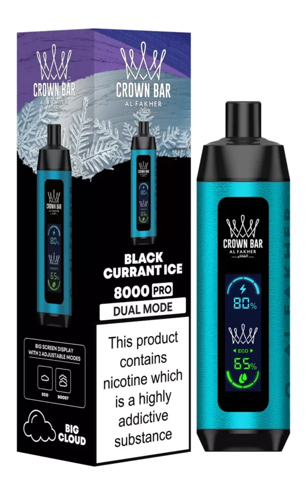 Al Fakher Crown Bar Big Cloud 8000 Pro Dual Mode Full Screen Low Nicotine Rechargeable Disposable Vapes Pen Bulk Buy Wholesale - European Warehouse Stock - RiftVape - 14