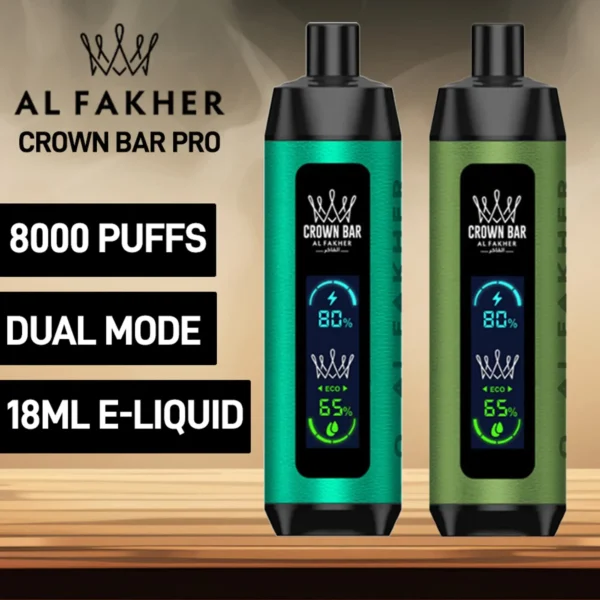 Al Fakher Crown Bar Big Cloud 8000 Pro Dual Mode Full Screen Low Nicotine Rechargeable Disposable Vapes Pen Bulk Buy Wholesale - European Warehouse Stock - RiftVape - 1