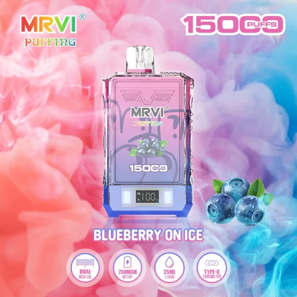 MRVI Puffing 15000 Puffs Pantalla digital de malla dual 2% 5% Vapes desechables recargables con bajo contenido de nicotina Pluma Compra a granel al por mayor - RiftVape - 2