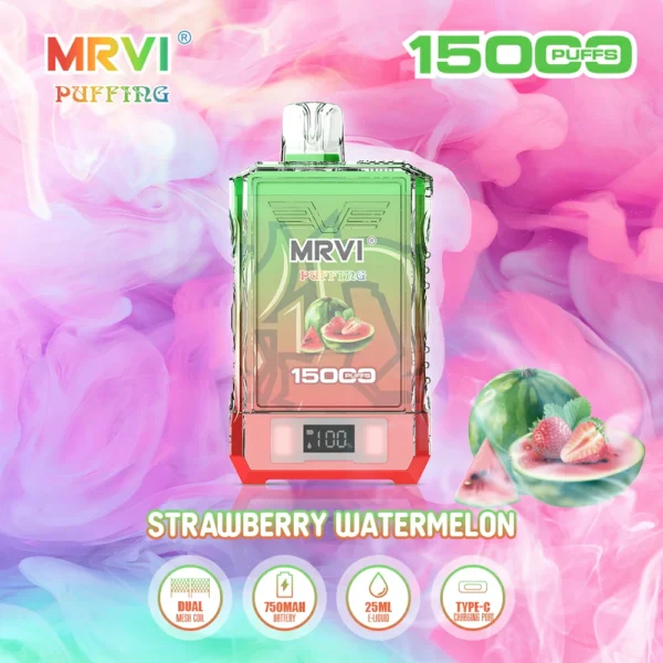 MRVI Puffing 15000 Puffs Pantalla digital de malla dual 2% 5% Vapes desechables recargables con bajo contenido de nicotina Pluma Compra a granel al por mayor - RiftVape - 4