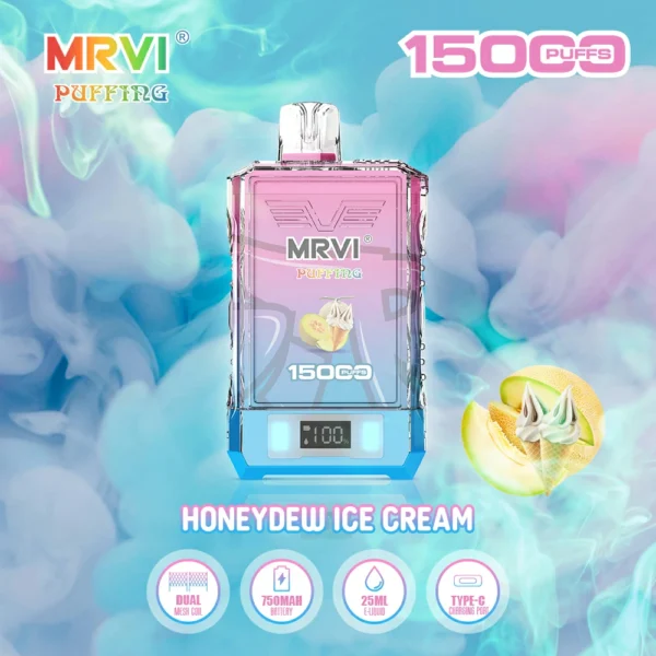 MRVI Puffing 15000 Puffs Pantalla digital de malla dual 2% 5% Vapes desechables recargables con bajo nivel de nicotina Pluma Compra a granel al por mayor - RiftVape - 5