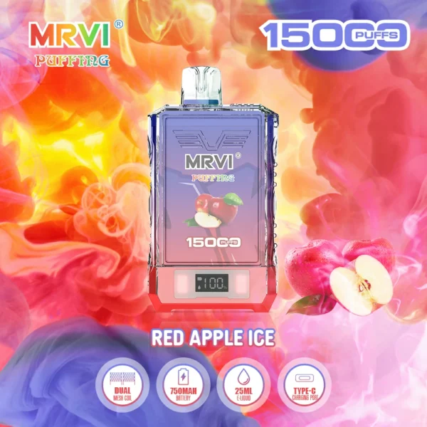 MRVI Puffing 15000 Puffs Pantalla digital de malla dual 2% 5% Vapes desechables recargables con bajo contenido de nicotina Pluma Compra a granel al por mayor - RiftVape - 6
