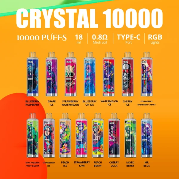 Uwin Crystal 10000 Puffs 0% 2% 3% 5% Low Nicotine Rechargeable Disposable Vapes Pen Bulk Buy Wholesale - RiftVape - 1