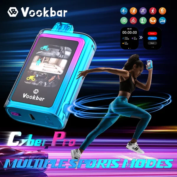Vookbar Cyber Pro 30000 Puffs Dual Mesh Touch Screen 0% 2% 3% 5% Low Nicotine Rechargeable Disposable Vapes Pen Bulk Buy Wholesale - RiftVape - 12