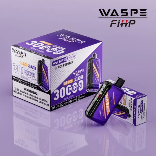 WASPE FIHP 30000 Puffs Dual Mesh 0% 2% 5% LED Display Low Nicotine Rechargeable Disposable Vapes Pen Bulk Buy Wholesale - RiftVape - 4