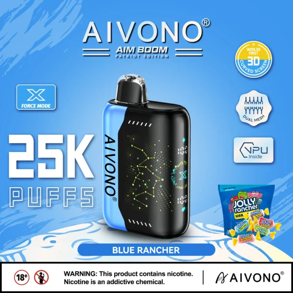AIVONO AIM BOOM 25000 Puffs Pantalla digital de malla dual 0% 2% 3% 5% Vapes desechables recargables con bajo contenido de nicotina Pluma Compra a granel al por mayor - RiftVape - 8