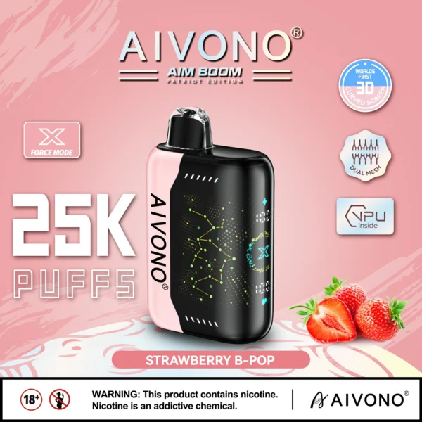 AIVONO AIM BOOM 25000 Puffs Pantalla digital de malla dual 0% 2% 3% 5% Vapes desechables recargables con bajo contenido de nicotina Pluma Compra a granel al por mayor - RiftVape - 9