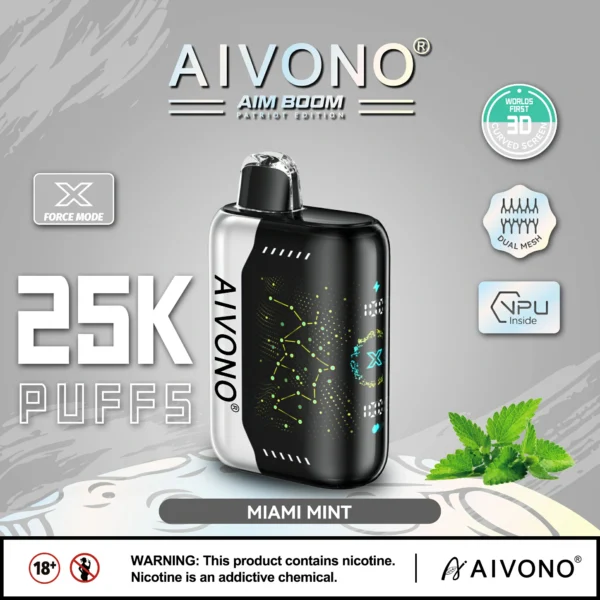 AIVONO AIM BOOM 25000 Puffs Pantalla digital de malla dual 0% 2% 3% 5% Vapes desechables recargables con bajo contenido de nicotina Pluma Compra a granel al por mayor - RiftVape - 10