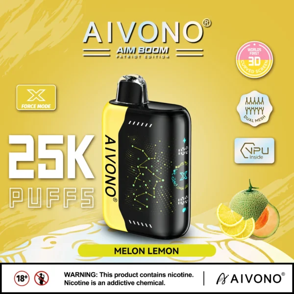 AIVONO AIM BOOM 25000 Puffs Pantalla digital de malla dual 0% 2% 3% 5% Vapes desechables recargables con bajo contenido de nicotina Pluma Compra a granel al por mayor - RiftVape - 5