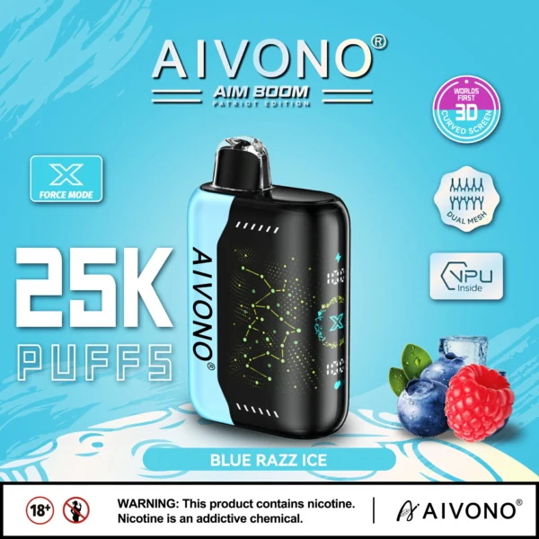 AIVONO AIM BOOM 25000 Puffs Pantalla digital de malla dual 0% 2% 3% 5% Vapes desechables recargables con bajo contenido de nicotina Pluma Compra a granel al por mayor - RiftVape - 6