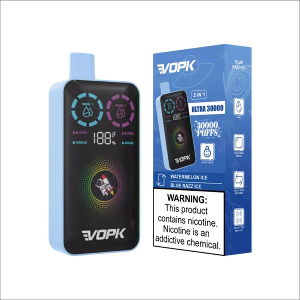 VOPK ULTRA 30000 Puffs Double Flavour Dual Mesh Digital Screen 2% Low Nicotine Rechargeable Disposable Vapes Pen Bulk Buy Wholesale - RiftVape - 11