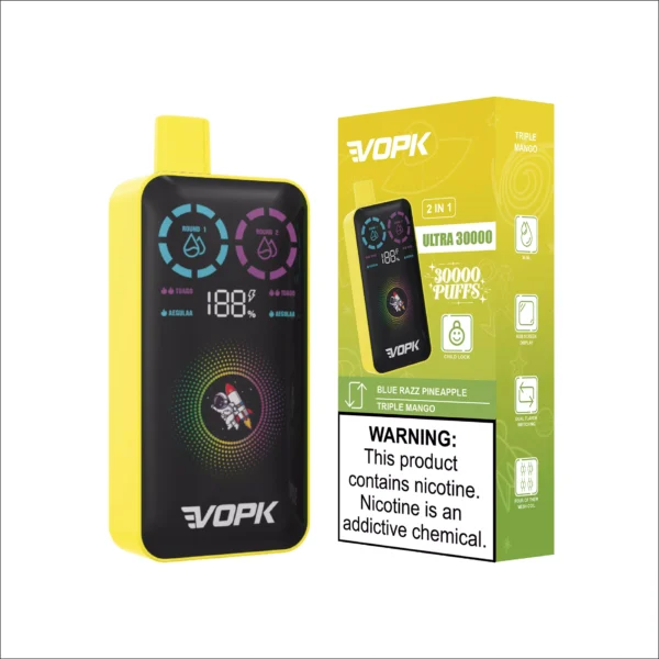 VOPK ULTRA 30000 Puffs Double Flavour Dual Mesh Digital Screen 2% Low Nicotine Rechargeable Disposable Vapes Pen Bulk Buy Wholesale - RiftVape - 5