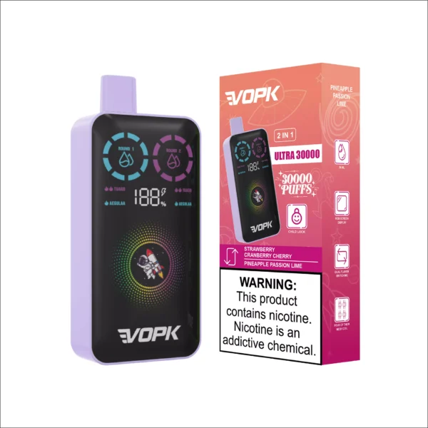 VOPK ULTRA 30000 Puffs Double Flavour Dual Mesh Digital Screen 2% Low Nicotine Rechargeable Disposable Vapes Pen Bulk Buy Wholesale - RiftVape - 10